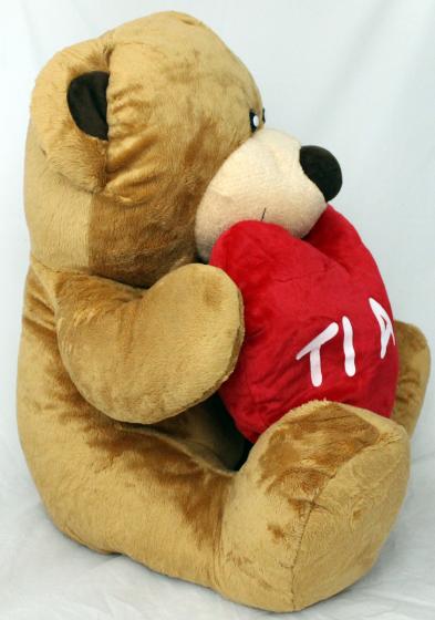 PELUCHE ORSETTO CON CUORE E SCRITTA "TI AMO" 60 cm