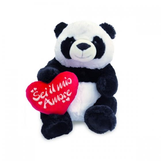 PELUCHE PANDA SAN VALENTINO CON CUORE E SCRITTA "SEI IL MIO AMORE" 40 cm