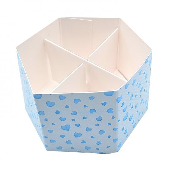 10 Scatole Scatoline Esagonali porta Confetti ORSETTO Nascita - CELESTE