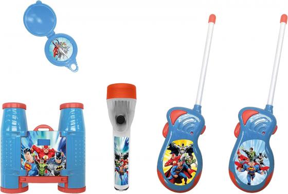 SET AVVENTURA DC Comics BATMAN FLASCH SUPERMAN - BUSSOLA  TORCIA  BINOCOLO e  WALKIE TALKIES