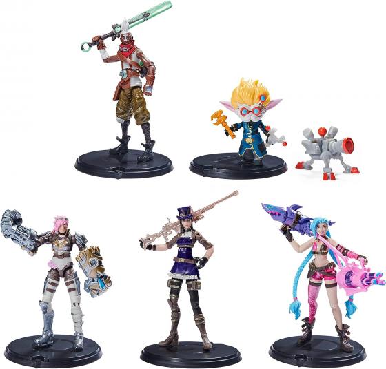 set 5 Figurine League of Legends Dual Cities Pack Exclusive Jinx con Accessori
