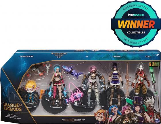 set 5 Figurine League of Legends Dual Cities Pack Exclusive Jinx con Accessori