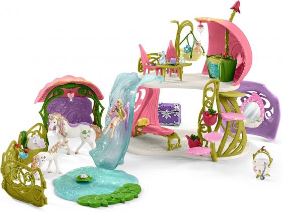 CASA DEGLI ELFI CON CASCATA E UNICORNI miniature in resina 42445 fantasy BAYALA