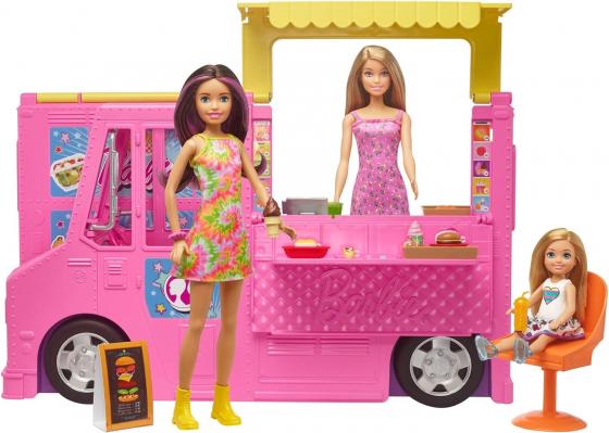 Mattel - Ristorante di Barbie e i Suoi fratelli includono 3 Bambole e piu' di 30 Accessori, Multicolor
