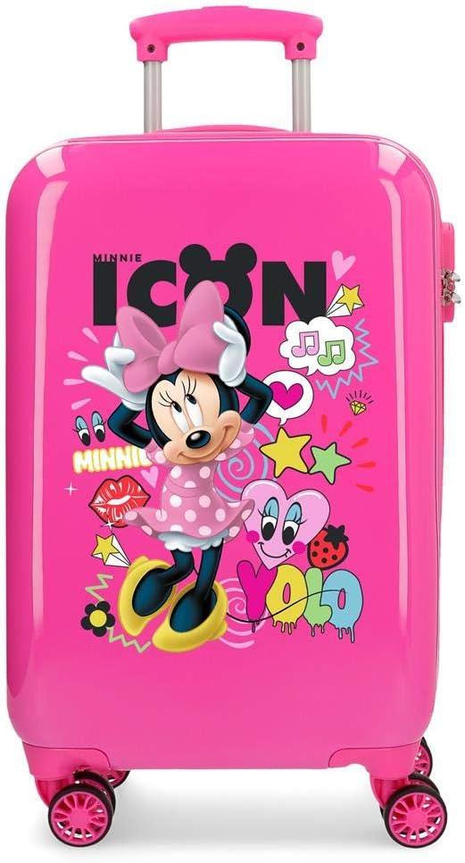 TROLLEY RIGIDO DA VIAGGIO Valigia DISNEY MINNIE Icone - cm 55x38x20 bagaglio a mano