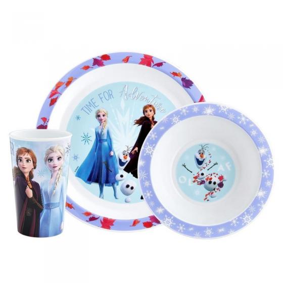 SET PAPPA - Piatti e Bicchiere DISNEY FROZEN DUE - ELSA e ANNA