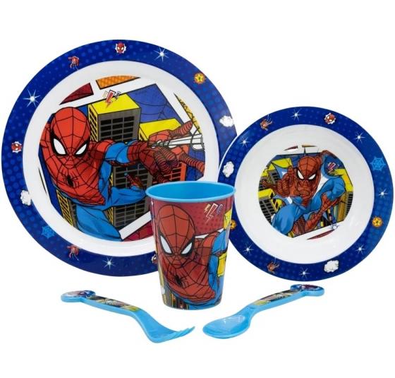 SET PAPPA - Piatto Ciotola Bicchiere MARVEL SPIDERMAN