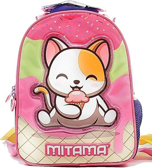 Zaino Asilo reversibile per bambine Mitama - Gattino, rosa