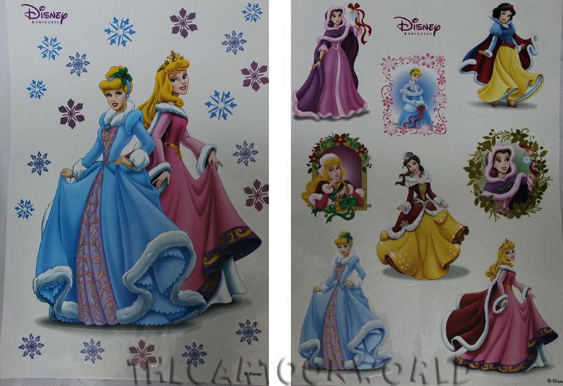 NATALE DISNEY VETROFONIE Adesivi PRINCIPESSE