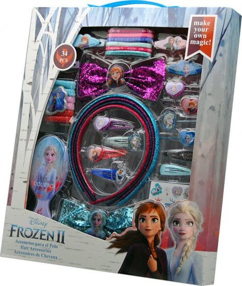 Fantastico set Accessori  Capelli Disney FROZEN DUE Elsa e Anna 34 pezzi