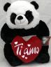 PELUCHE PANDA SAN VALENTINO CON CUORE E SCRITTA "TI AMO" 30 cm