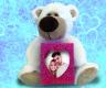 PELUCHE ORSO BIANCO SAN VALENTINO CON CORNICE PORTAFOTO 20 cm