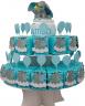 BOMBONIERA TORTA con 29 Scatoline Portaconfetti con magnete e Carillon DISNEY DUMBO celeste